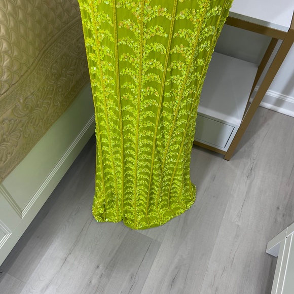 Rachel Allan Neon Green Prom Dress Size 6 - Picture 8 of 14